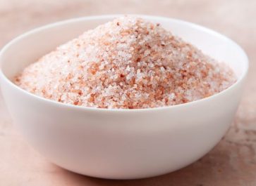 salt in a white bowl
