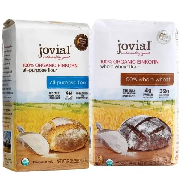 Bag of Jovial Foods All-purpose Einkorn Wheat Flour and Bag of Jovial Foods Whole Wheat Einkorn Wheat Flour