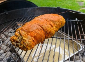 roast on grill with dry rub recipe on it