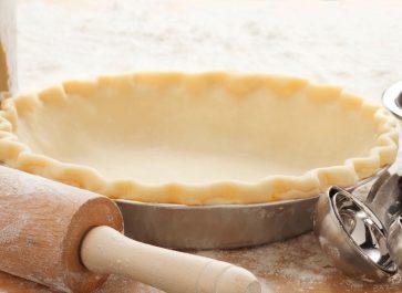 einkorn flour pie crust a pie plate ready for baking